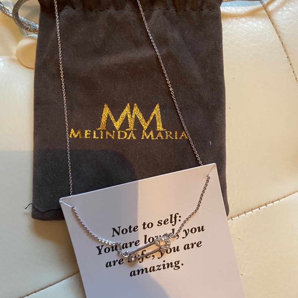 Melinda Maria safety pin necklace